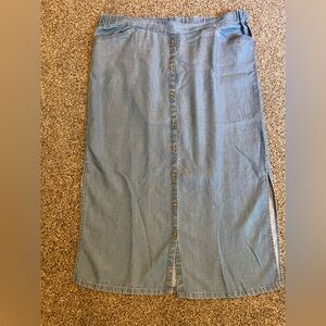 J Jill chambray linen midi skirt